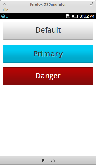 Default, Recommend, and Danger button styles